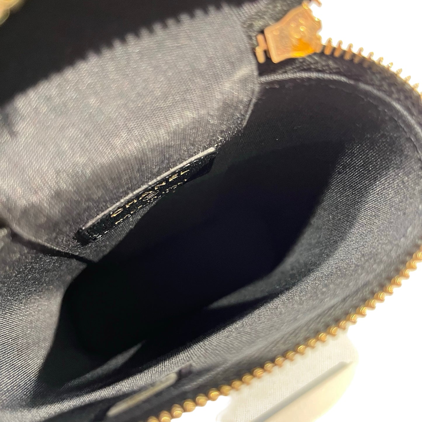 Used CHANEL Lambskin Leather Cross Body Bag Black GHW