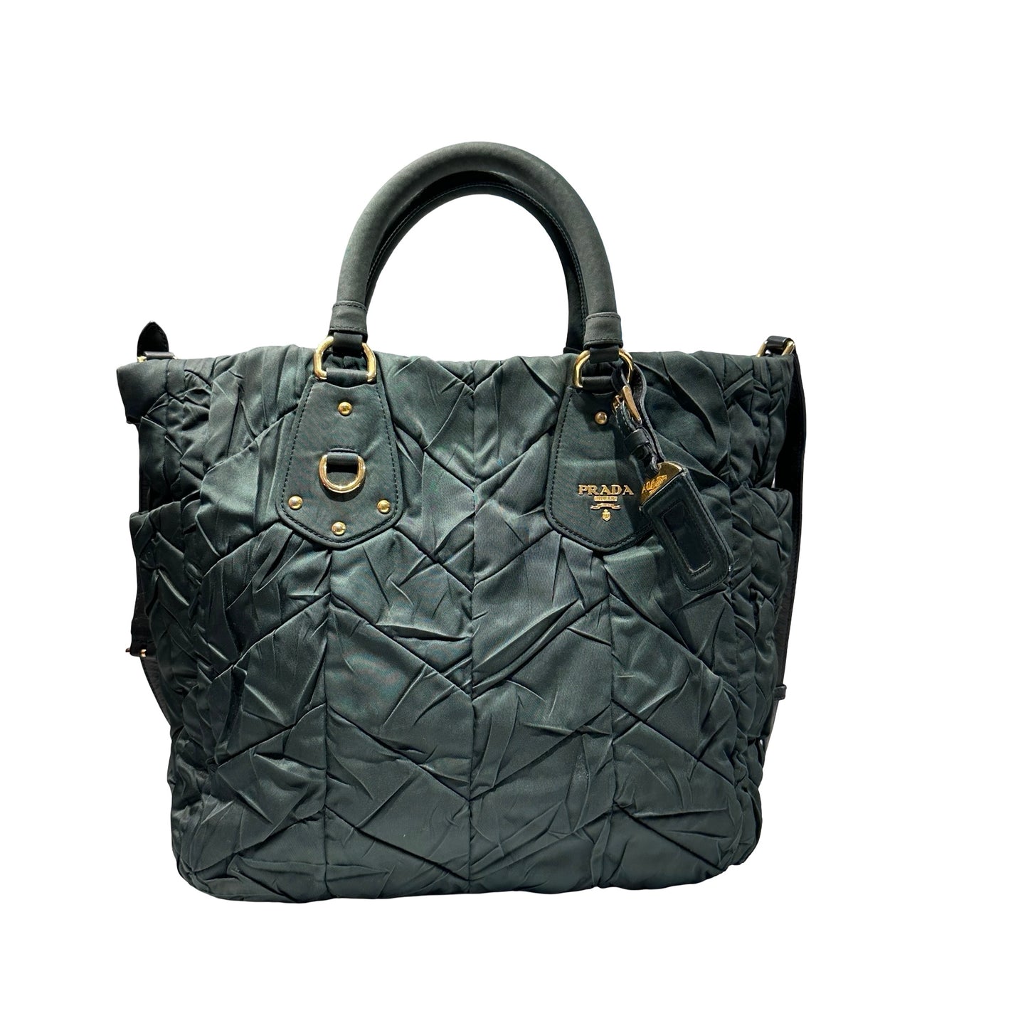 Used PRADA Handbag Green GHW