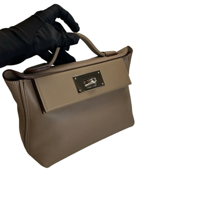 Used HERMES Togo Leather Mini 2424 Handbag ETOUPE/ETOU PHW