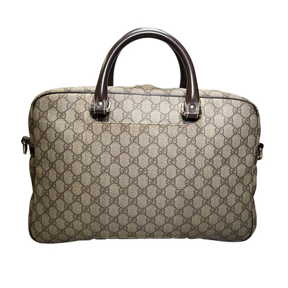 Used GUCCI GG Supreme GG Supreme Briefcase Beige Brown PHW