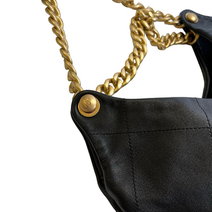 Used CHANEL Quilted Hobo Bag Hobo Bag Black Gold Hardware
