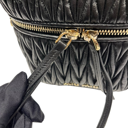 Used MIUMIU Lambskin Leather Two Way Shoulder Bag Black PHW