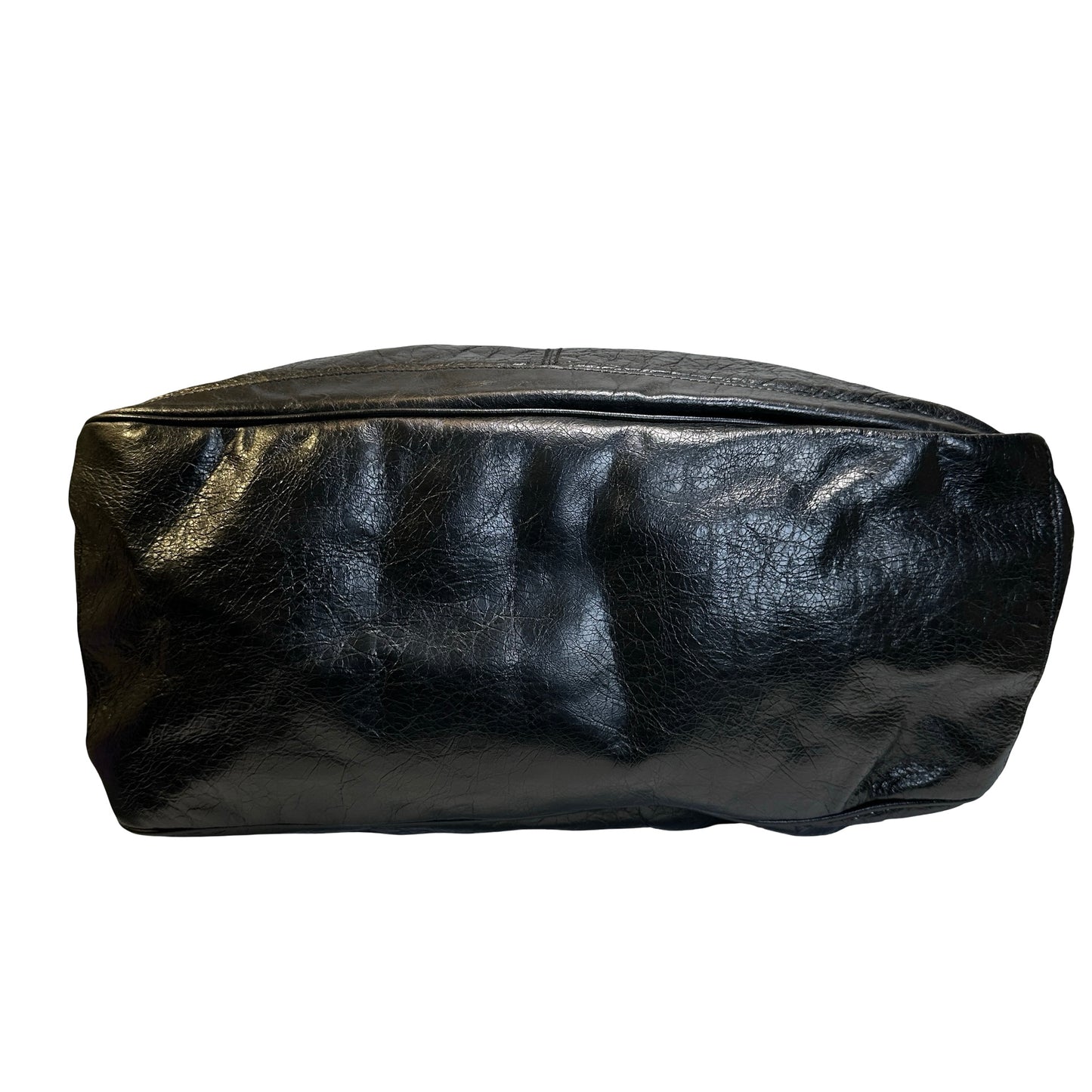 Used BALENCIAGA Leather Solid City Bag Handbag Black PHW