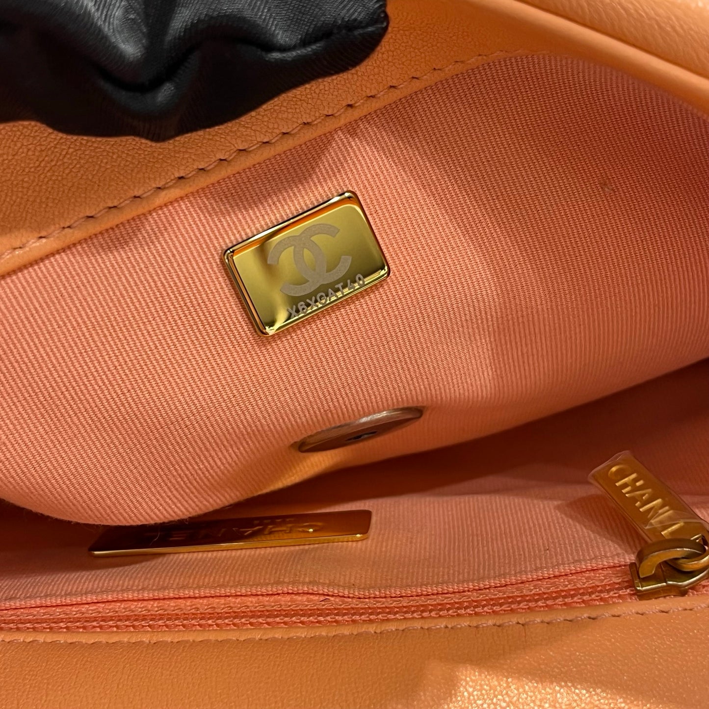 Used CHANEL Lambskin Leather 19 Small Cross Body Bag Pink PHW