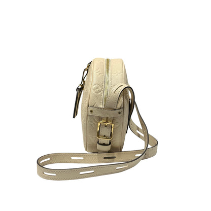 Used LOUIS VUITTON Calfskin Leather Cross Body Bag White GHW