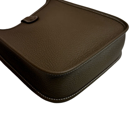 New HERMÈS MINI EVELYNE Cross Body Bag Etoupe PHW
