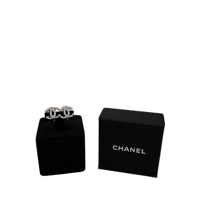 Used CHANEL CC Logo CC Logo Earrings Earrings Silver Clear