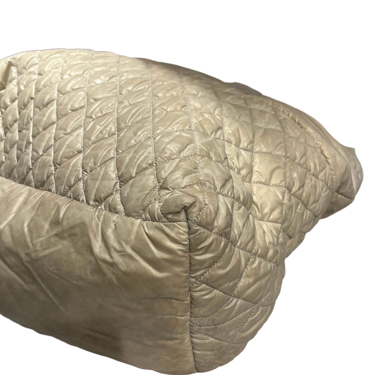 Used CHANEL Quilted Nylon Coco Cocoon Tote Bag Beige