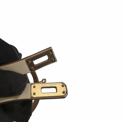 Used HERMES leather Bracelet Mini Kelly Double Tou BRACELET NATA GHW