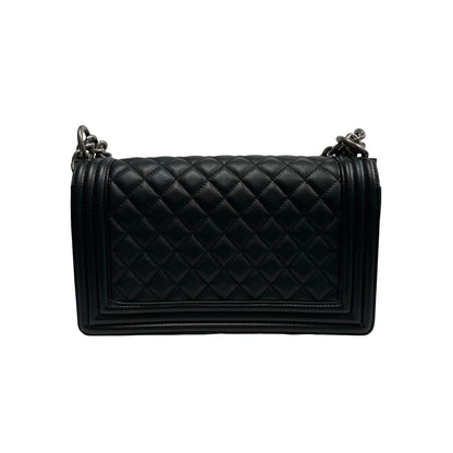 Brand New CHANEL Lambskin Boy Chain shoulder bag Black PHW
