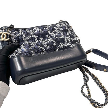 CHANEL Sequins Calfskin Leather Gabrielle small Cross Body Bag