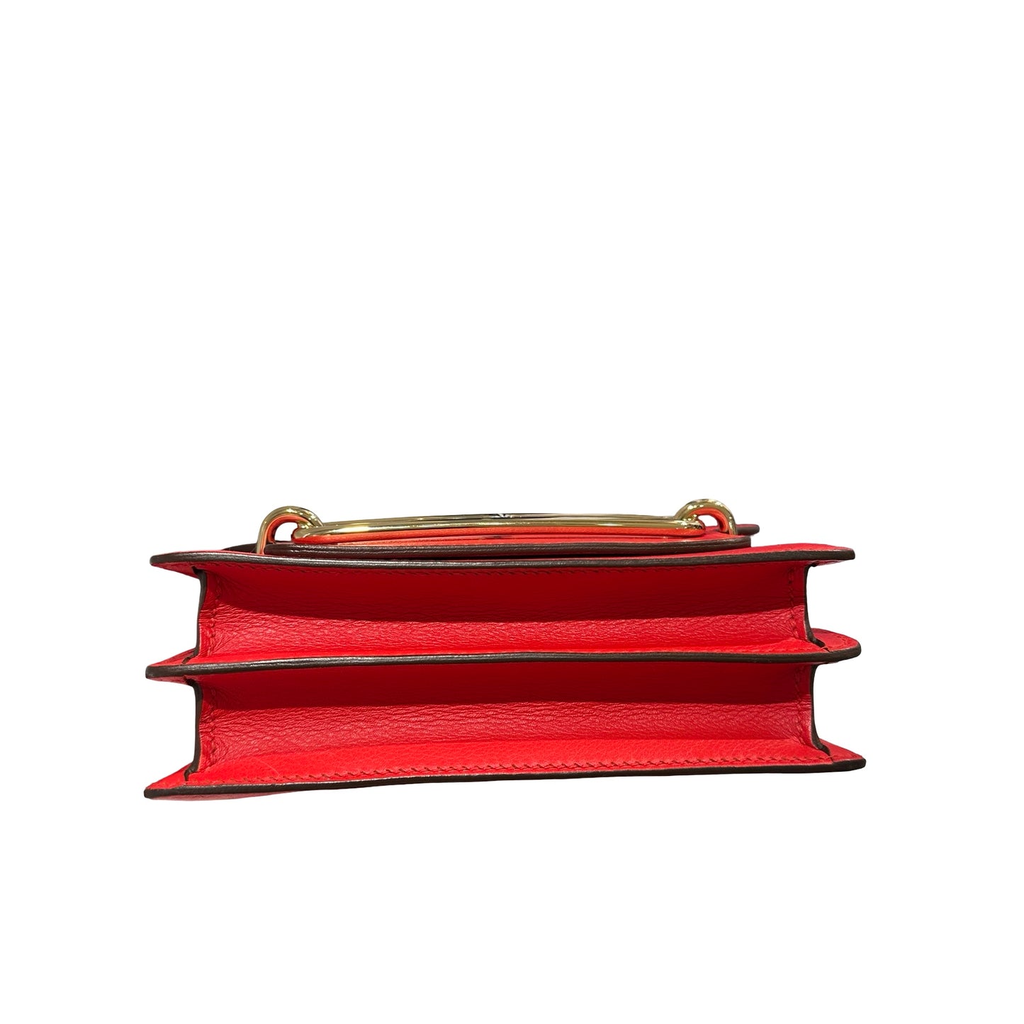 Used HERMES Evercolor Mini Roulis Shoulder Bag S3 Rouge Coeur GHW