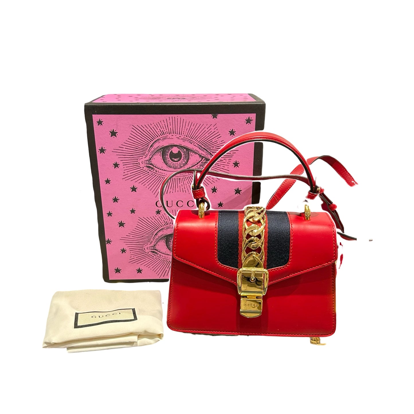 Used GUCCI SYLVIE Cross Body Bag Red GHW