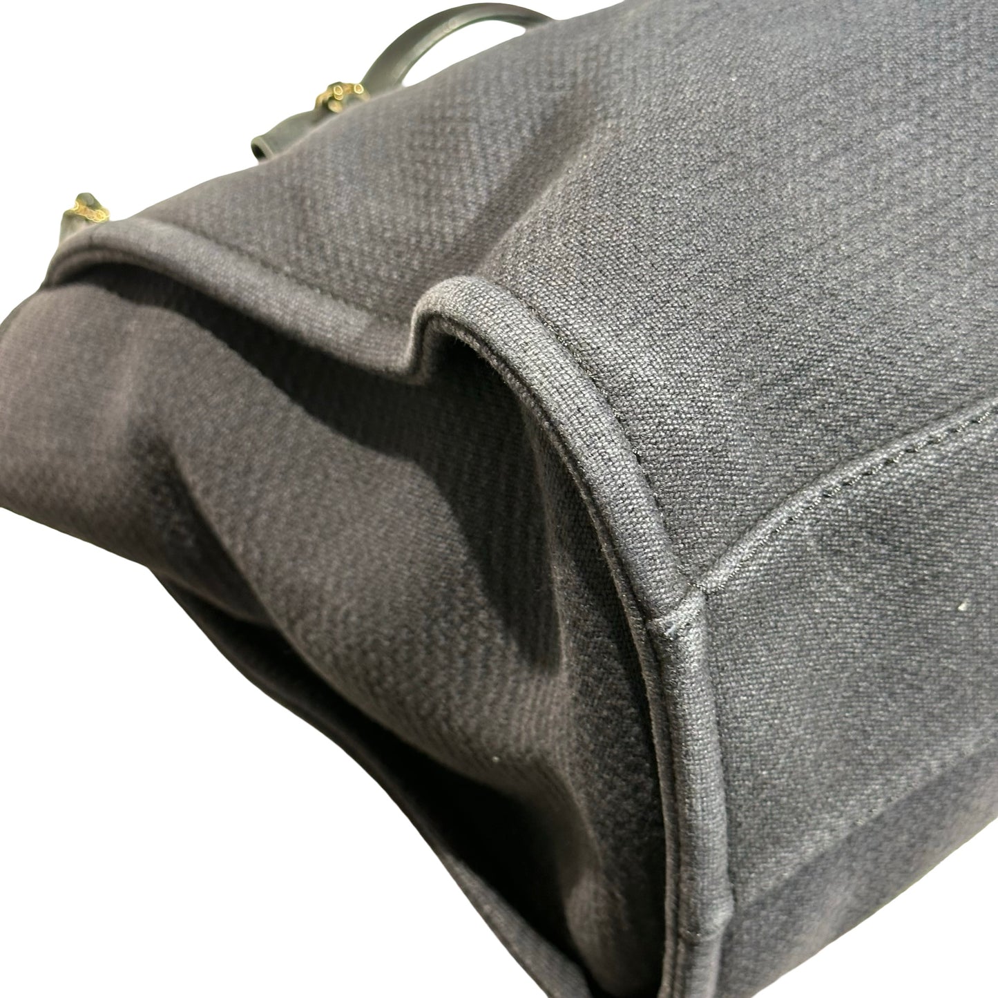 Used CHANEL Canvas Deauville Tote Bag Black GHW