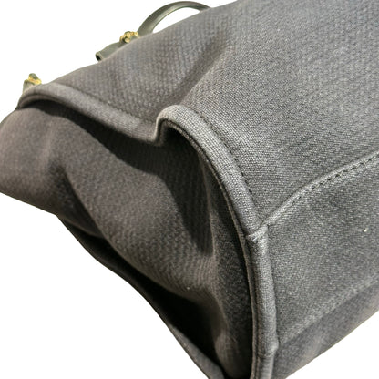 Used CHANEL Canvas Deauville Tote Bag Black GHW