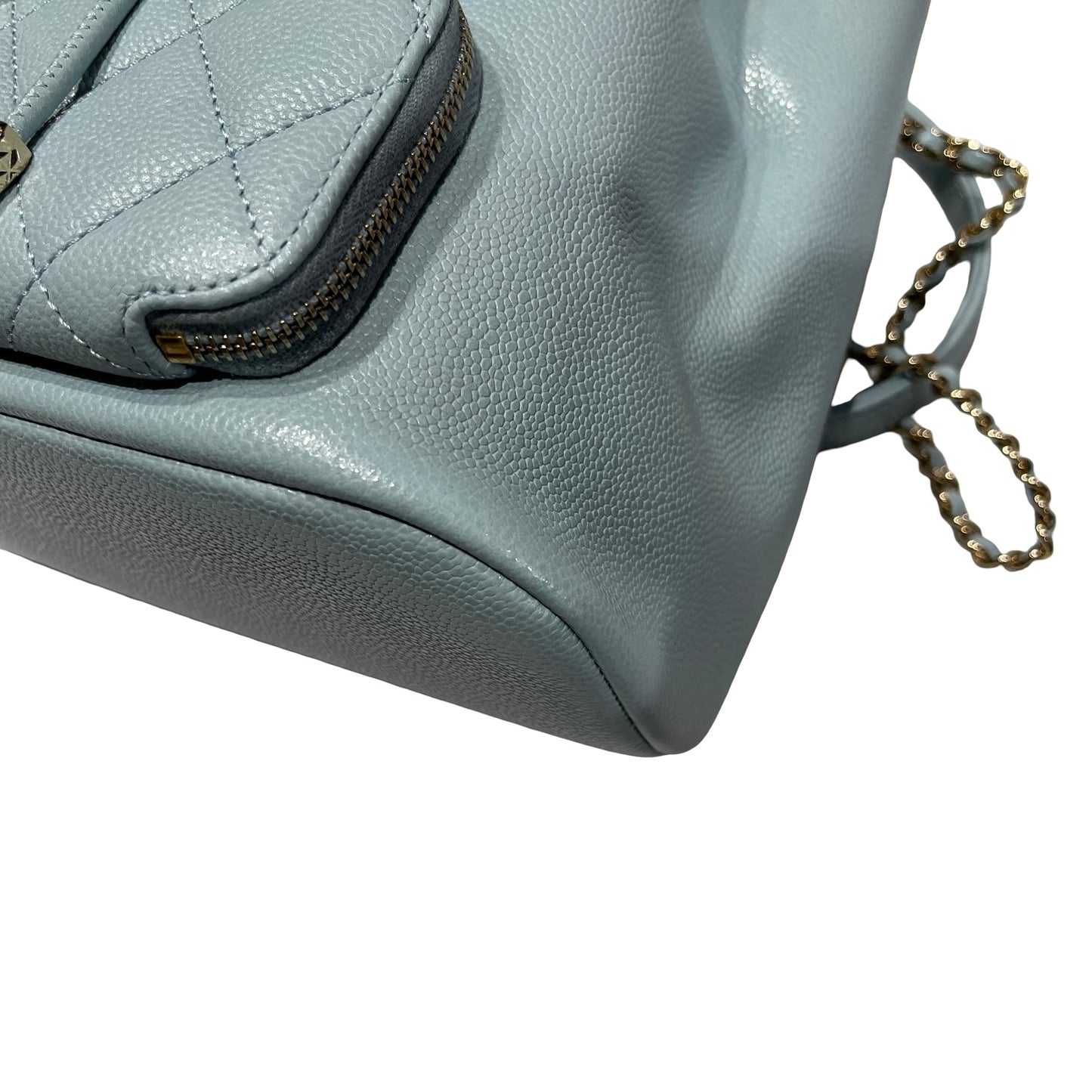 Used CHANEL Cross Body Bag Blue GHW