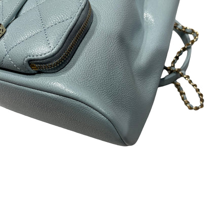 Used CHANEL Cross Body Bag Blue GHW