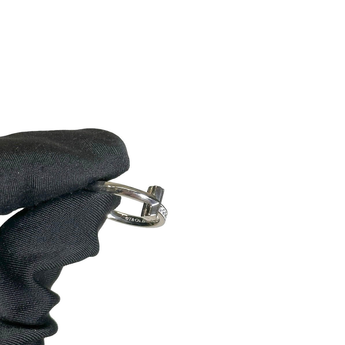Used TIFFANY & CO. White Gold T 1 Ring Men Ring Silver