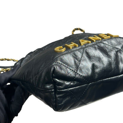 Used CHANEL 22 mini Shoulder Bag Black GHW
