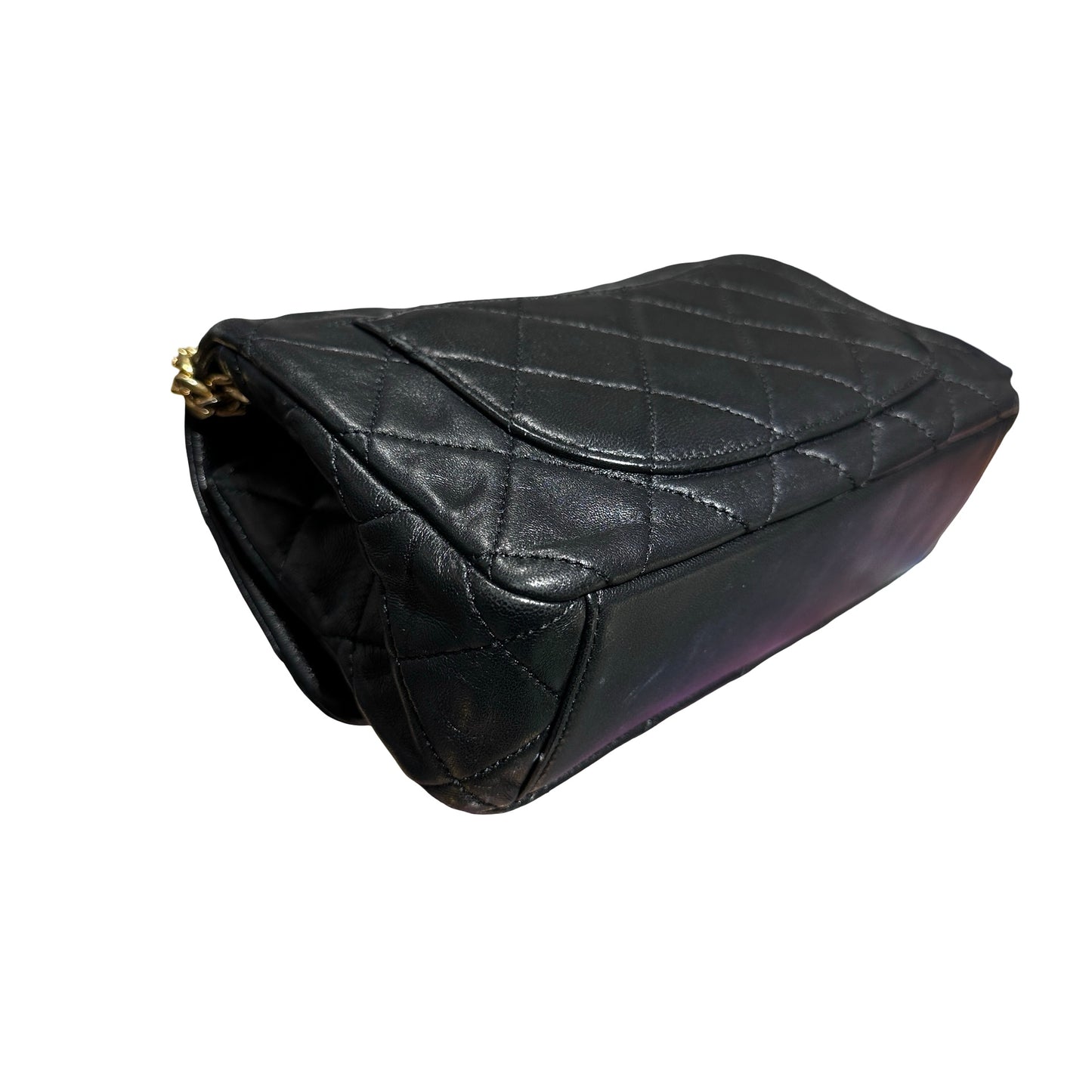 Used Chanel Flap with chain Shoulder Bag Black GHW