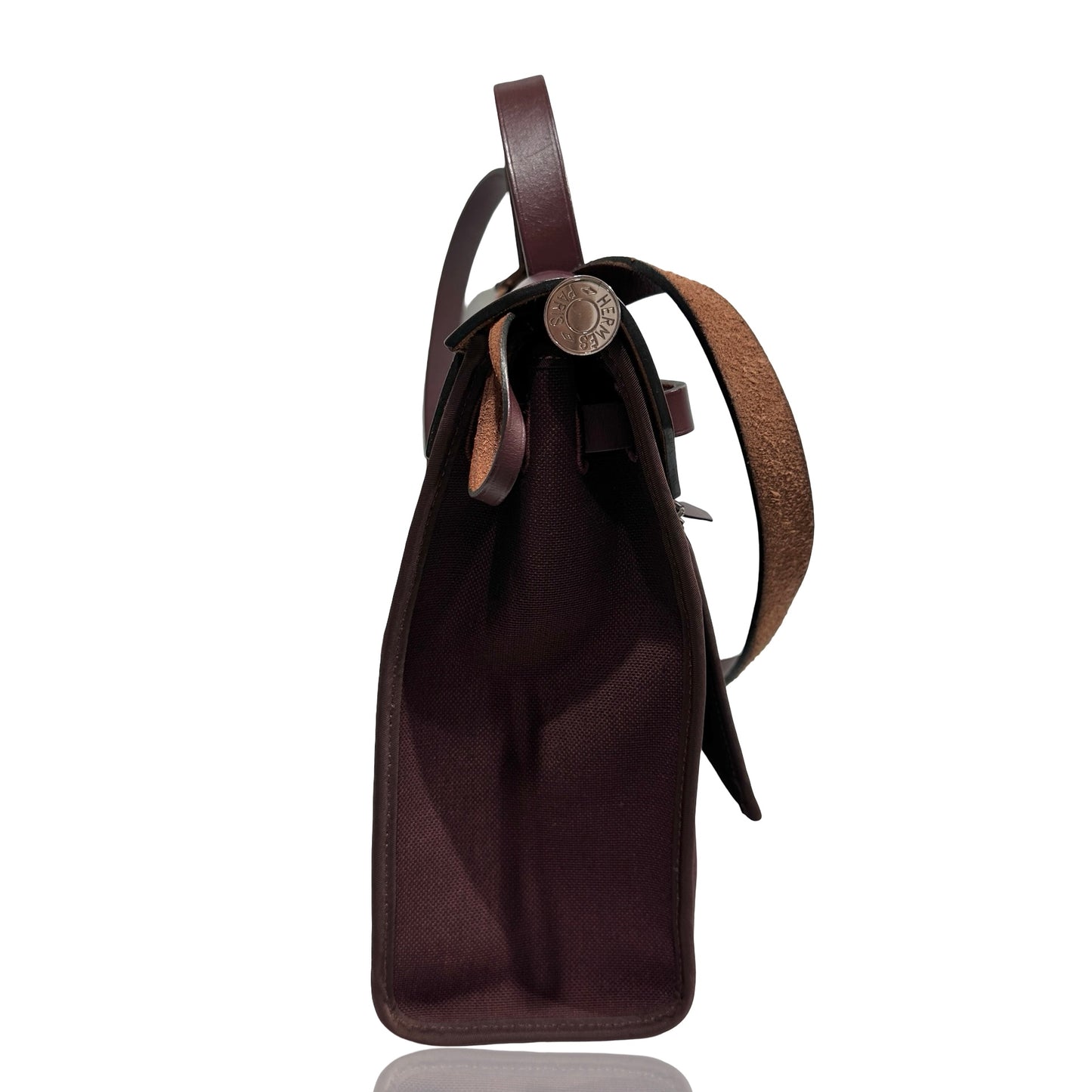 Used HERMÈS Canvas Herbag 31 Shoulder Bag Red PHW