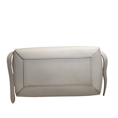 Used CELINE Grained Calfskin Belt Bag Handbag White GHW