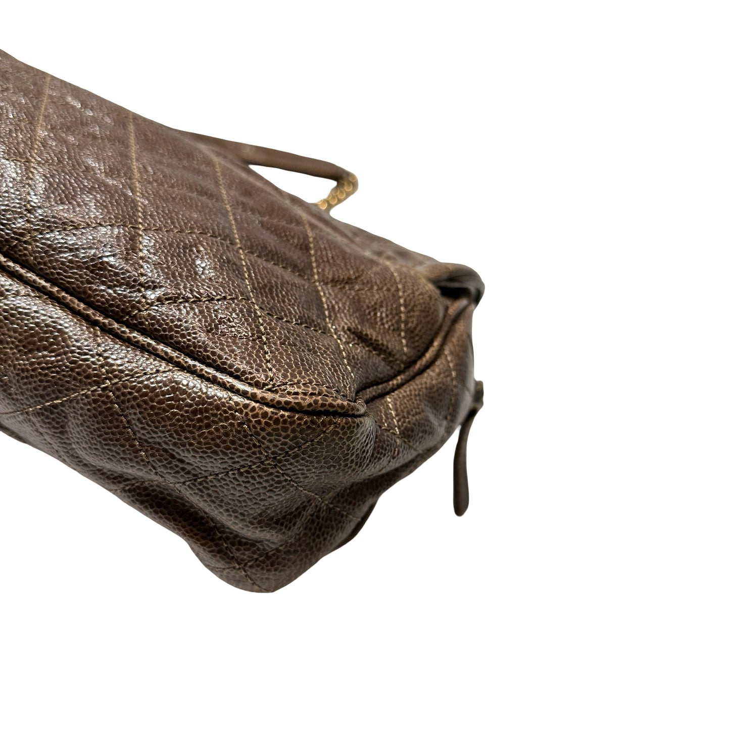 Used CHANEL Shoulder Bag Brown GHW