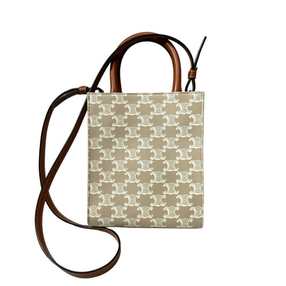 Used CÉLINE MINI CABAS VERTICAL Cross Body Bag Beige