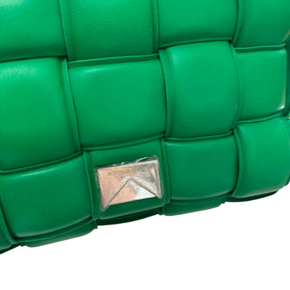 Used Bottega Veneta Calfskin Leather BV Cassette Camera Shoulder Bag Green PHW