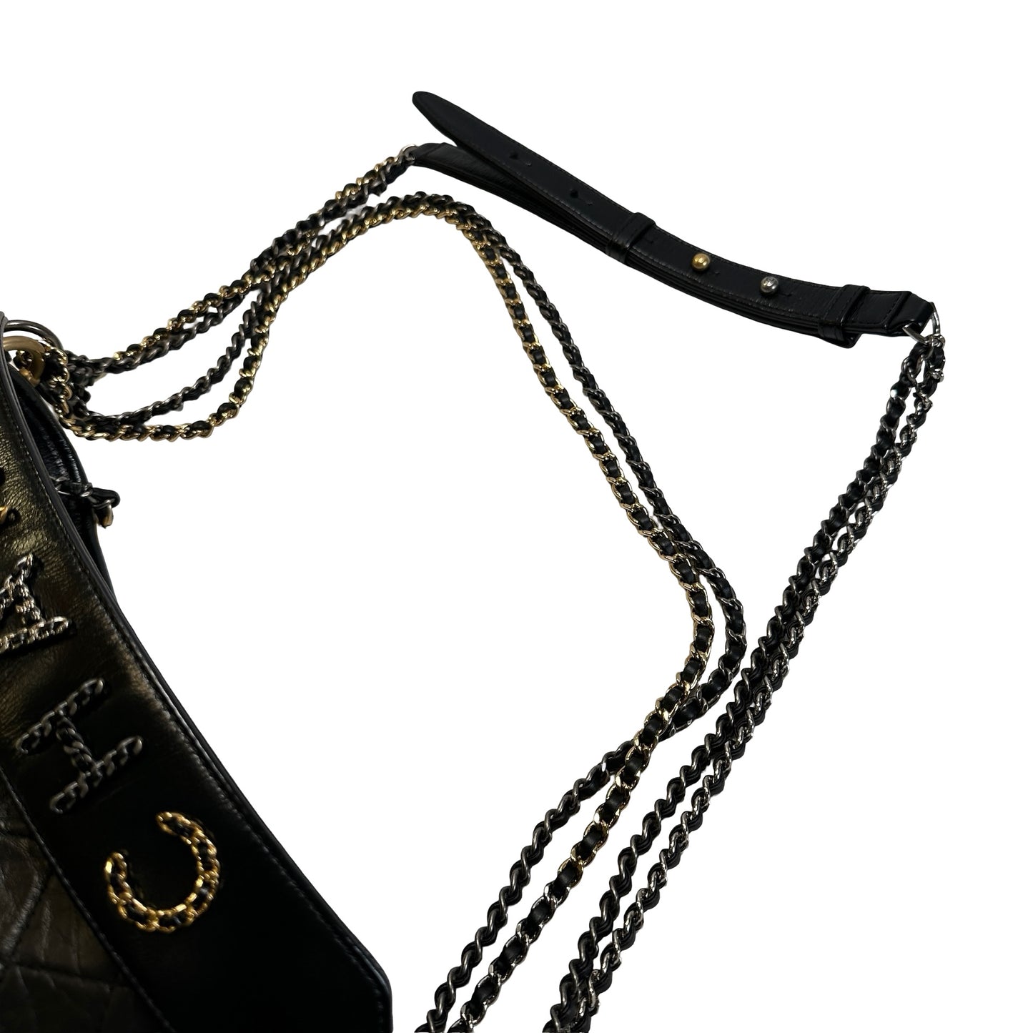 Used CHANEL Quilted Calfskin Gabrielle Hobo Shoulder Bag Black