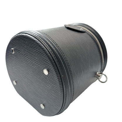Used LOUIS VUITTON Calfskin Leather Epi Black Back Bucket Bag PHW Black