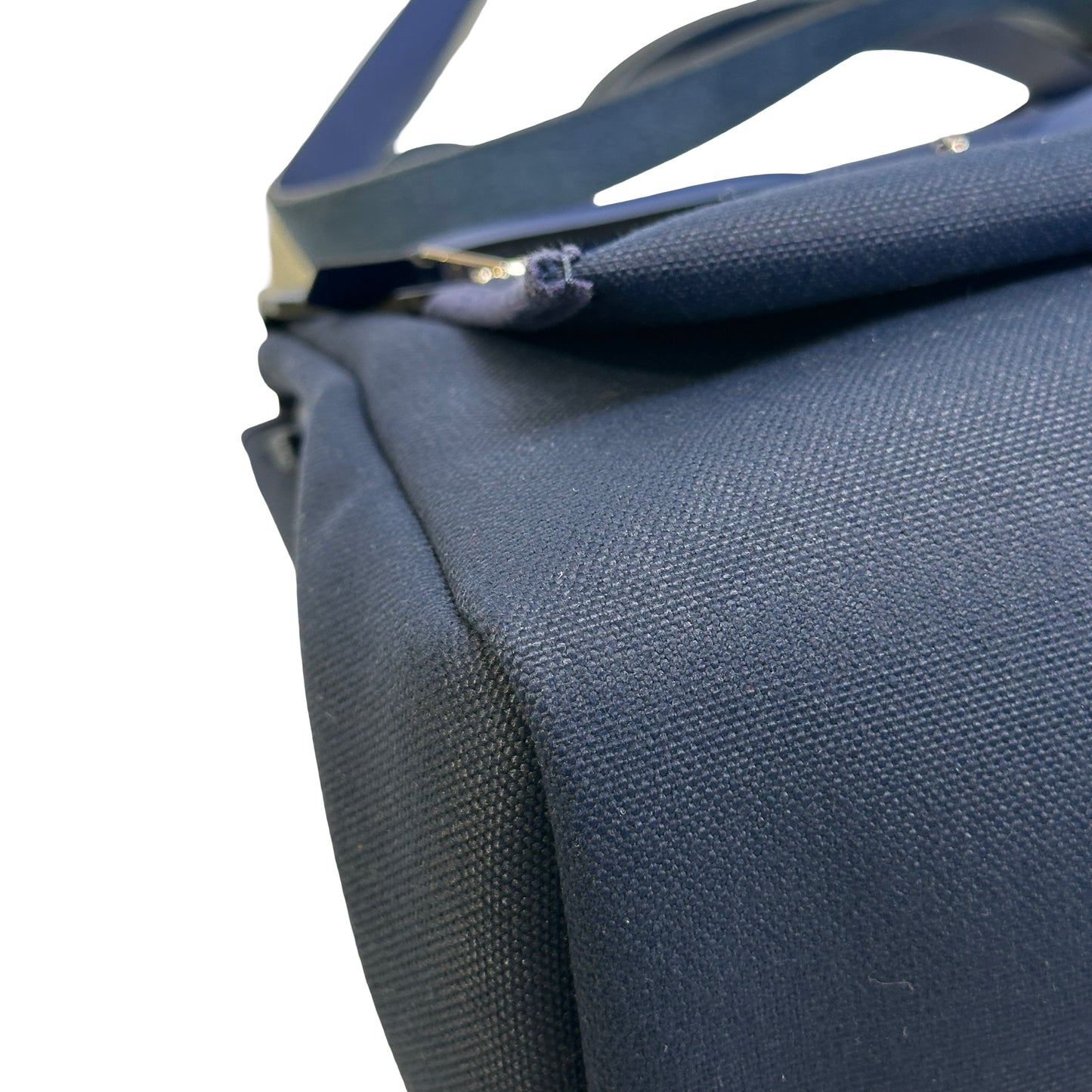 Used HERMES Canvas Leather Herbag 31 Handbag Navy PHW