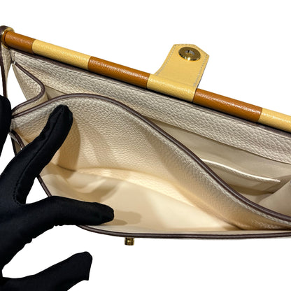 Used HERMÈS SAUT HERMES 25 Shoulder Bag White GHW