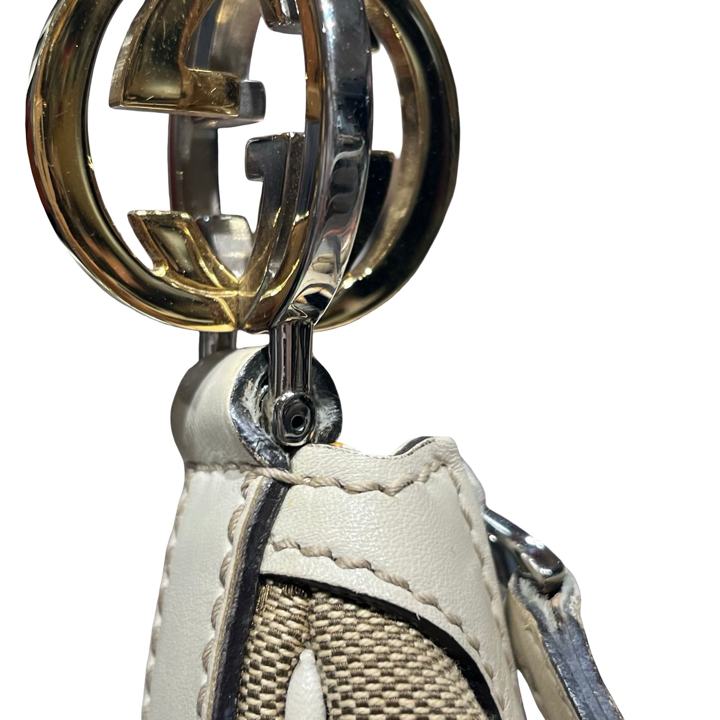 Used GUCCI Monogram Hobo Bag Beige Brown
