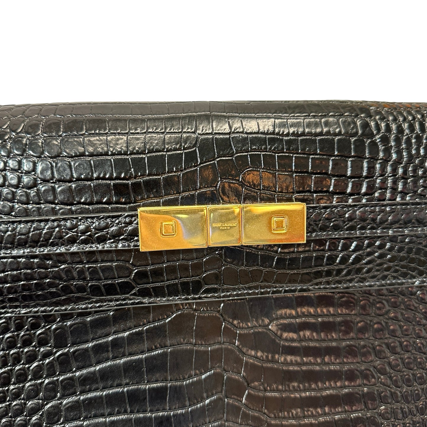 Used SAINT LAURENT Manhattan Medium Shoulder Bag Black GHW