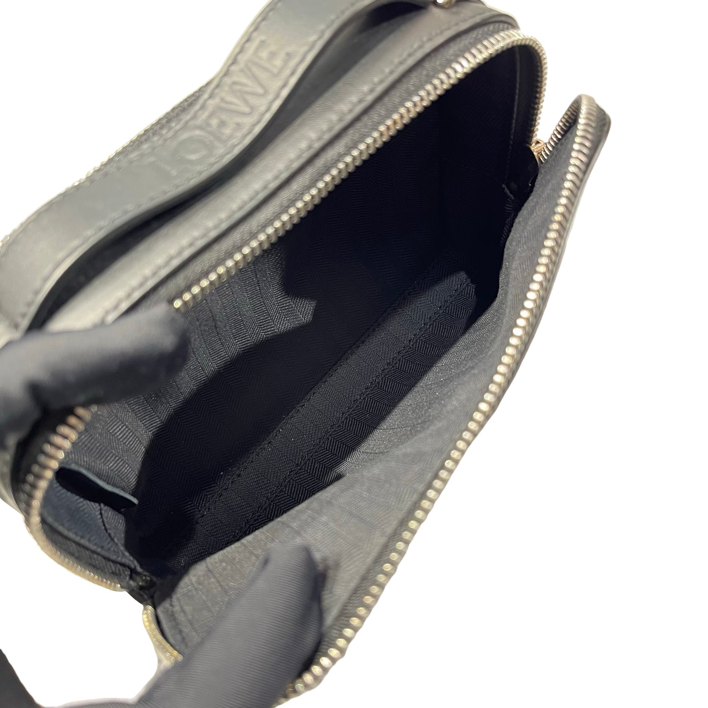 Used LOEWE Calfskin Leather Mini Camera Cross Body Bag Black PHW