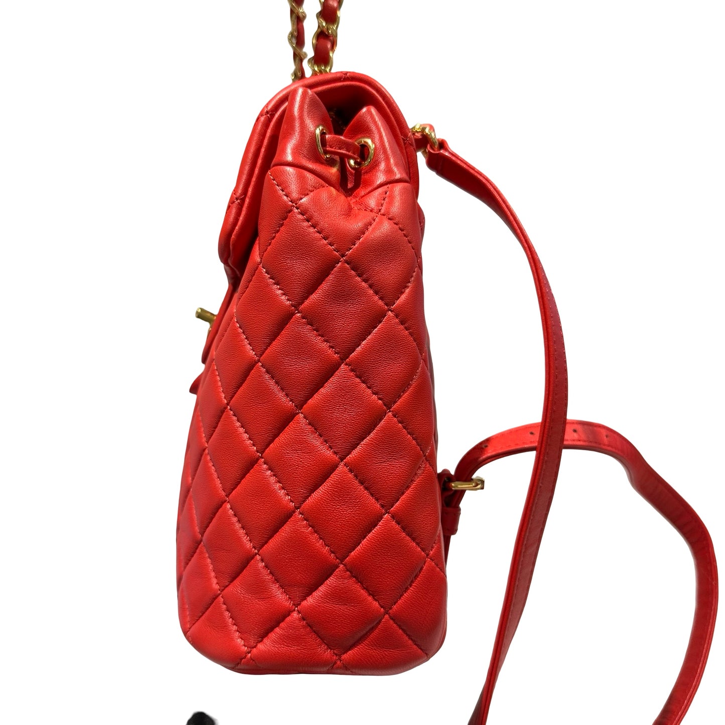 Used CHANEL Lambskin Urban Spirit Backpack Backpack Red