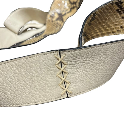 Used LOEWE Python Leather Calfskin Leather Python Hobo Bag Beige