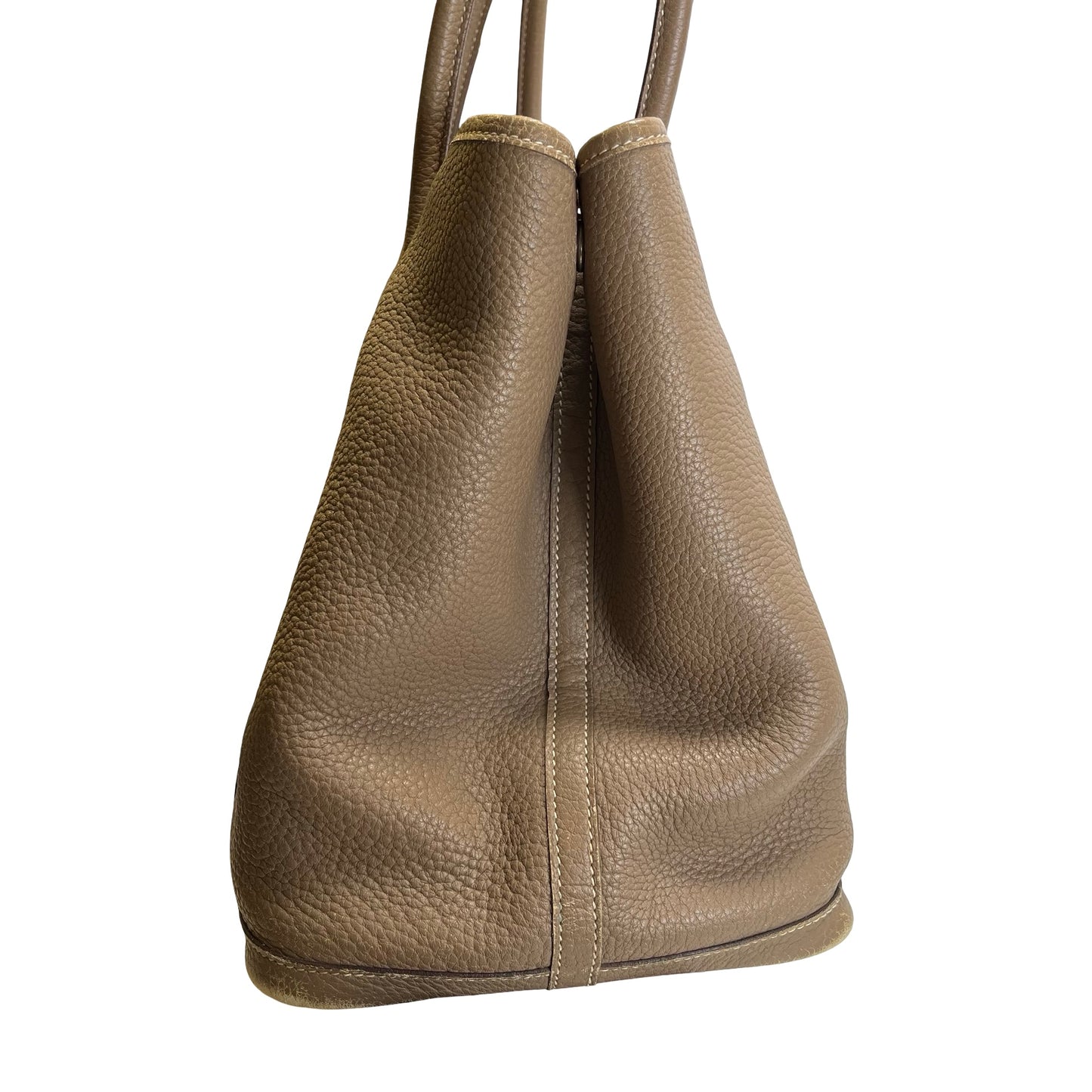 Used HERMES Negonda Leather Garden Party Tote Bag Etoupe
