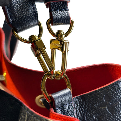 Used LOUIS VUITTON Monogram Empreinte NéoNoé Bucket Bag Navy Blue