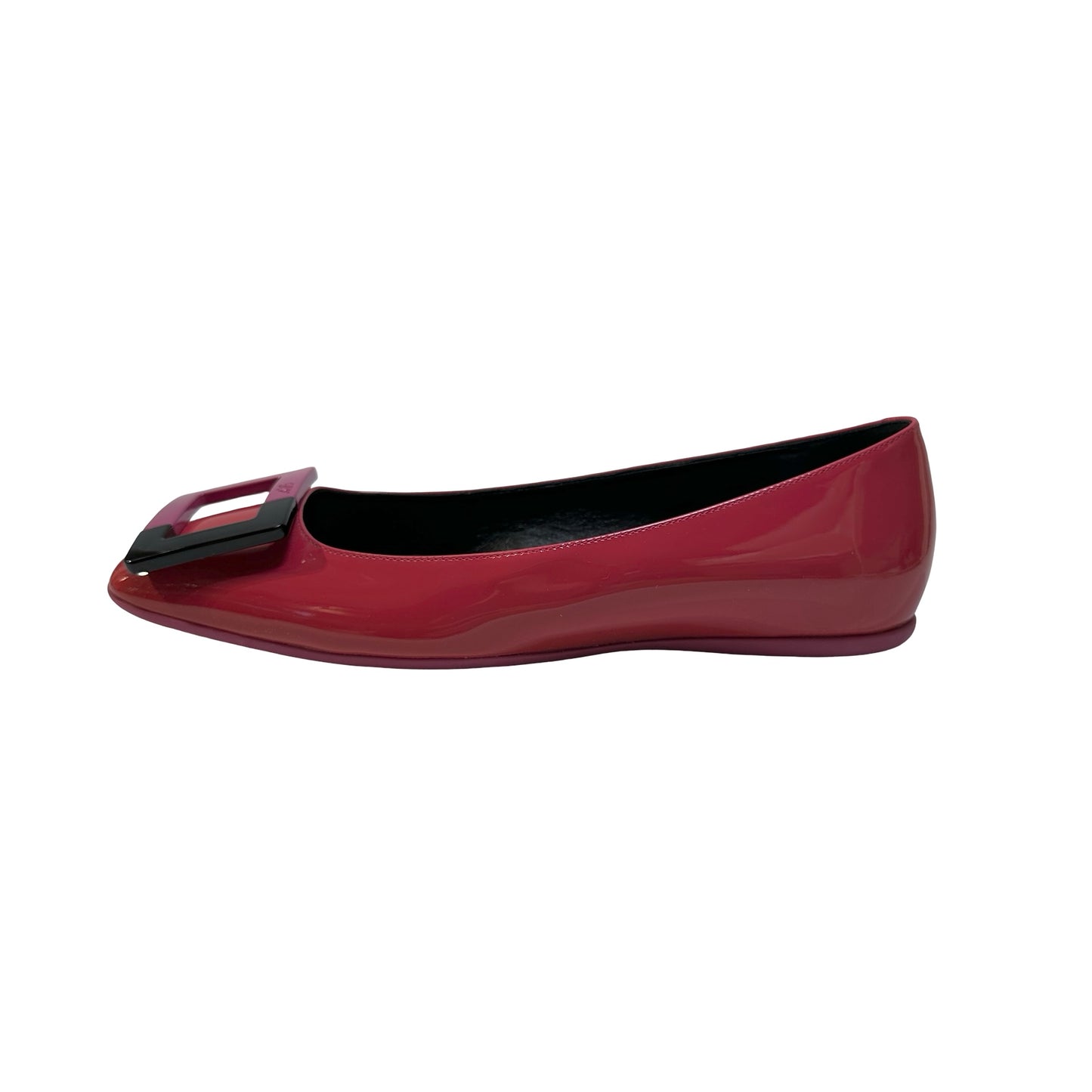 Used ROGER VIVIER Patent Leather Belle Vivier Trompette Shoes Red