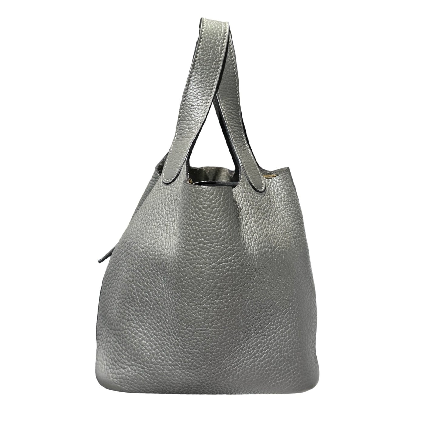 Used HERMÈS Bucket Bag Grey GHW