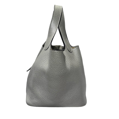 Used HERMÈS Bucket Bag Grey GHW