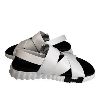 Used HERMES Shoes White Black