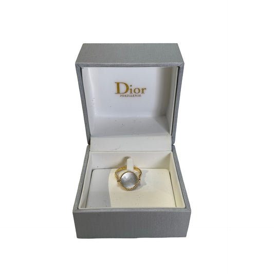 Used DIOR Yellow Gold Rose de Vents Ring Ring Yellow Gold White