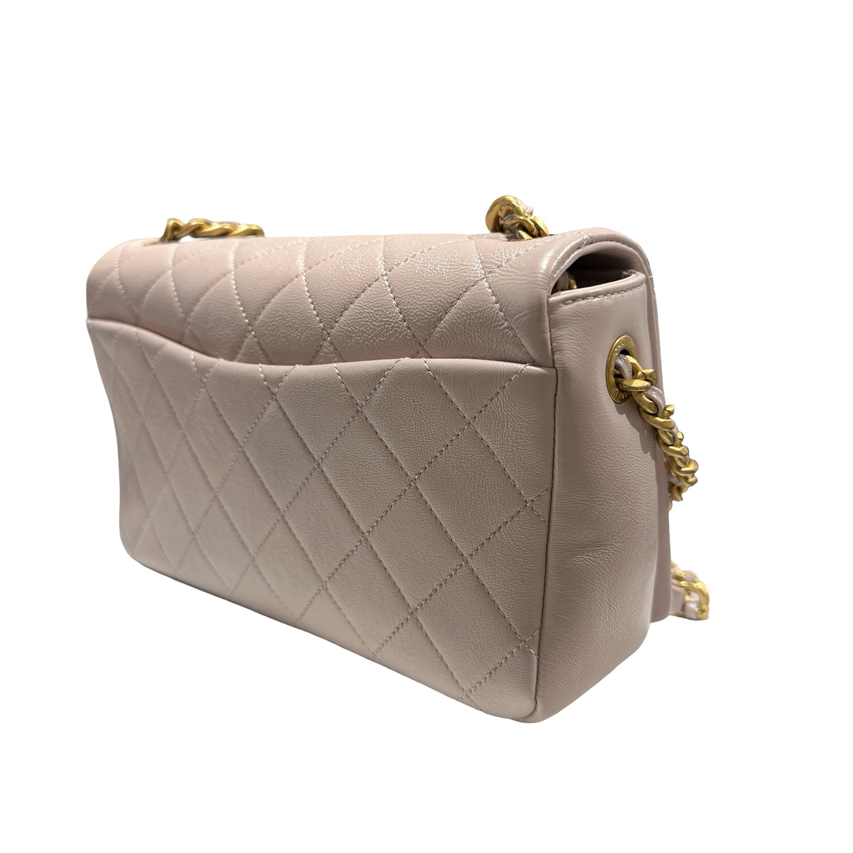 Used CHANEL Quilted Caviar 20B small fashion therapy flap bag Chain Shoulder Bag Light Purple