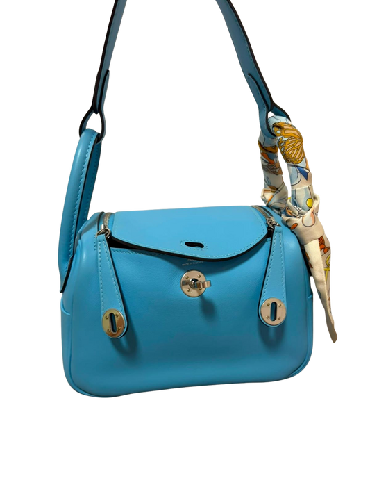 Used HERMES Swift Mini Lindy 7N blue