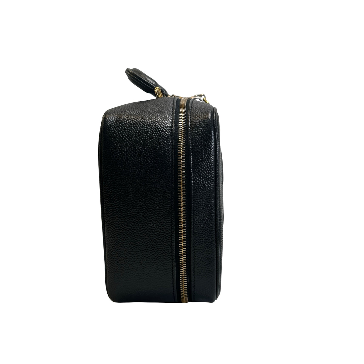 Used CHANEL Caviar leather Caviar Vanity Case Vanity case Black Gold