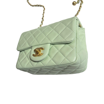 Brand New CHANEL Matelasse Quilted Mini Matelasse Mini Bag Light Green GHW