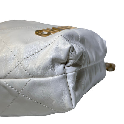 Used Chanel White Chain Shoulder Bag White GHW